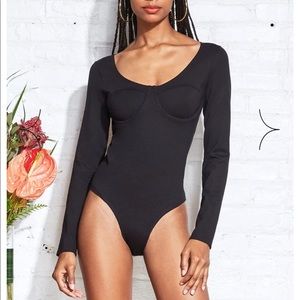 Fleur du mal underwire long sleeve bodysuit